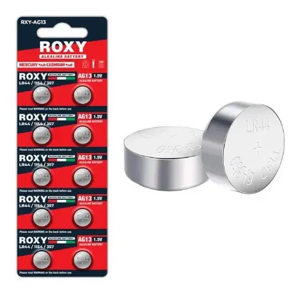 Roxy RXY-AG13 LR44/1154/357 1.5 Volt Alkaline Düğme Pil (10'LU Paket) resmi