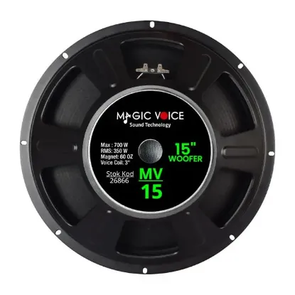 Magicvoice MV-15 Maks. 700 Watt / Rms 350 Watt 15” Siyah 38 Cm Woofer Yedek Hoparlör resmi