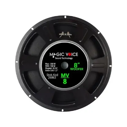 Magicvoice MV-8 Maks. 350 Watt / Rms 150 Watt 8” Siyah 20 Cm Woofer Yedek Hoparlör resmi