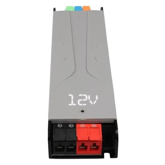 PowerMaster PM-26844 12/24/36/48 Volt 8.4 Amper 200 Watt Metal Kasa Kademeli Adaptör Voltaj Göstergeli 189x51x27mm resmi