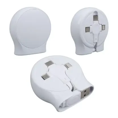 PowerMaster PM-27143 1 Metre Makaralı 3In1 Şarj Kablosu (Lightning - TYPE-C - Micro USB) resmi