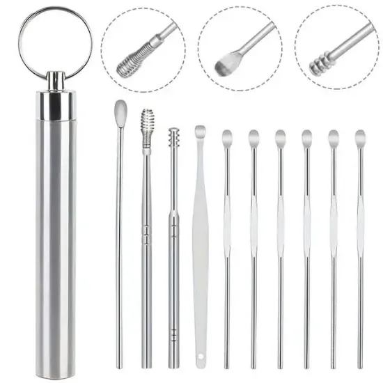 Sunup SN-27132 Paslanmaz Çelik 10'lu Kulak Temizleme Seti resmi