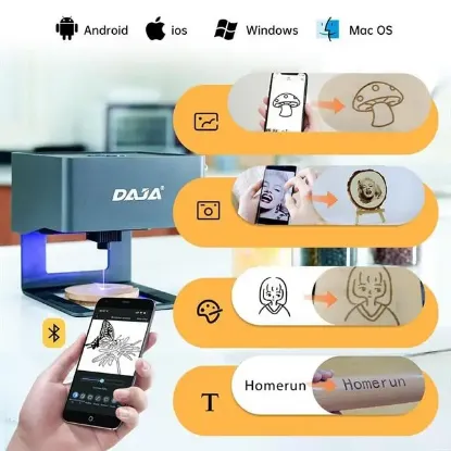 Daja DJ6 Lazer Gravür Baskı Kesim Oyma Makinesi - Profesyonel Lazer İşleme Cihazı resmi