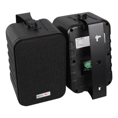 MagicVoice F-LHY4A 4" (10 CM) Hat Trafolu Duvar Tipi Sütun Hoparlör (10W RMS / 150W Peak - MP3 USB Uyumlu) Çiftli Takım Set - Siyah resmi
