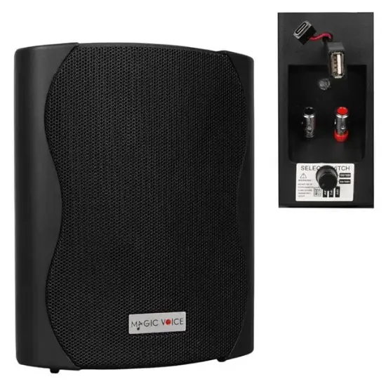 MagicVoice F-LHY4S 4" (10 CM) Hat Trafolu Duvar Tipi Sütun Hoparlör (10W RMS / 150W Peak - MP3 USB Uyumlu) - Siyah resmi