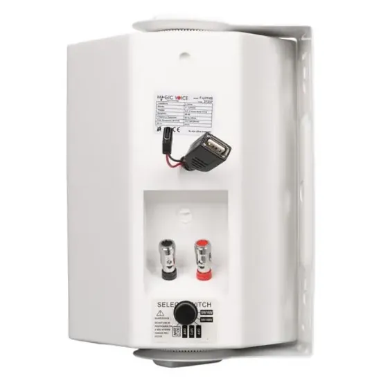 MagicVoice F-LHY4S 4" (10 CM) Hat Trafolu Duvar Tipi Sütun Hoparlör (10W RMS / 150W Peak - MP3 USB Uyumlu) - Beyaz resmi