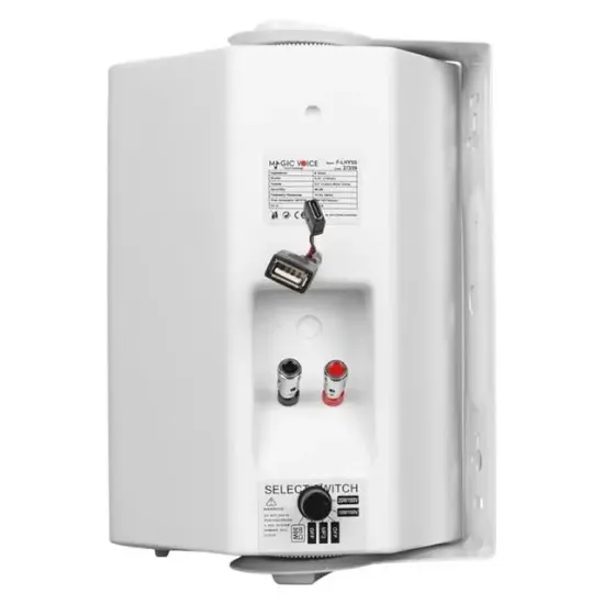 MagicVoice F-LHY5S 5.25" (13.5 CM) Hat Trafolu Duvar Tipi Sütun Hoparlör (20W RMS / 180W Peak - MP3 USB Uyumlu) - Beyaz resmi