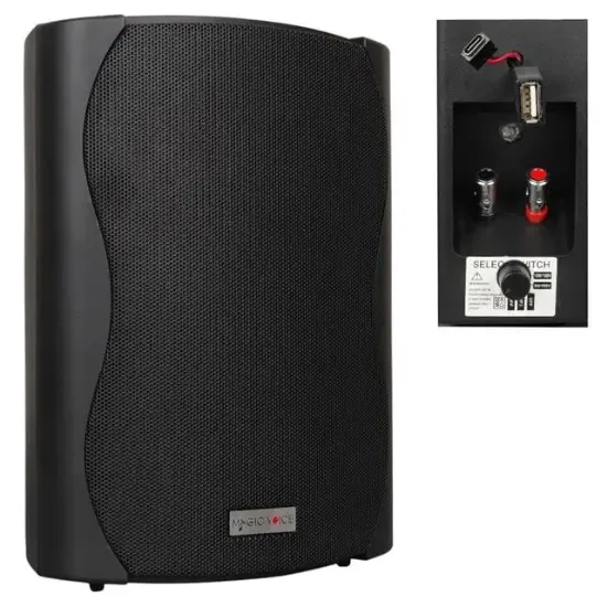 MagicVoice F-LHY6.5S 6.5" (16 CM) Hat Trafolu Duvar Tipi Sütun Hoparlör (30W RMS / 200W Peak - MP3 USB Uyumlu) - Siyah resmi