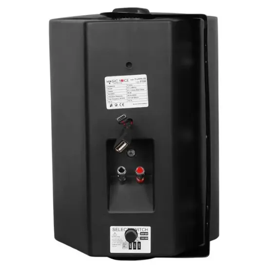 MagicVoice F-LHY6.5S 6.5" (16 CM) Hat Trafolu Duvar Tipi Sütun Hoparlör (30W RMS / 200W Peak - MP3 USB Uyumlu) - Siyah resmi