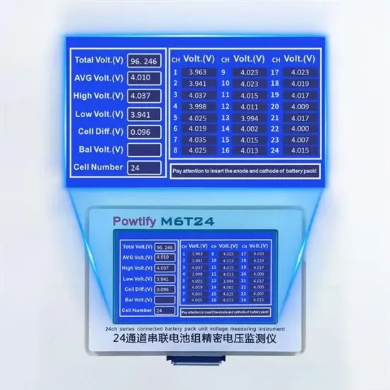 Powtify M6T24 24S Kanallı Yüksek Hassasiyetli Lityum Batarya Gerçek Zamanlı Voltaj Analizörü resmi