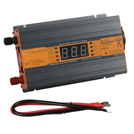 Powermaster PM-1500A 12 Volt 1500 Watt LED Ekranlı Power Inverter resmi
