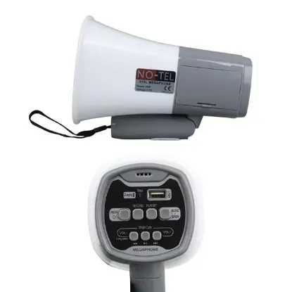 No-Tel 918L Bluetooth-Usb-Siren-Ses Kayıt Özelikli Dahili Bataryalı 25 Watt Mini El Tipi Megafon    resmi