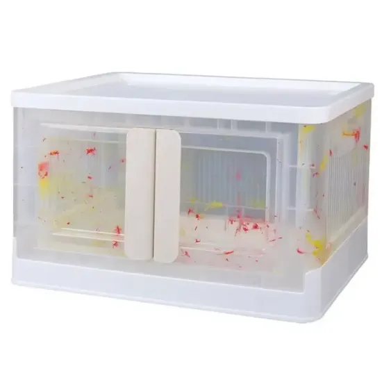 Sunup SN-25883 72L Katlanabilir Plastik Saklama Kutusu Renkli Kapaklı Tekerlekli 40x64x37cm resmi