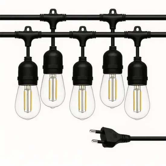 Ledx KB00001 5'li E27 Duy Sıralı 5 Metre Lamba Kablosu (5 Adet Duy İçerir) resmi