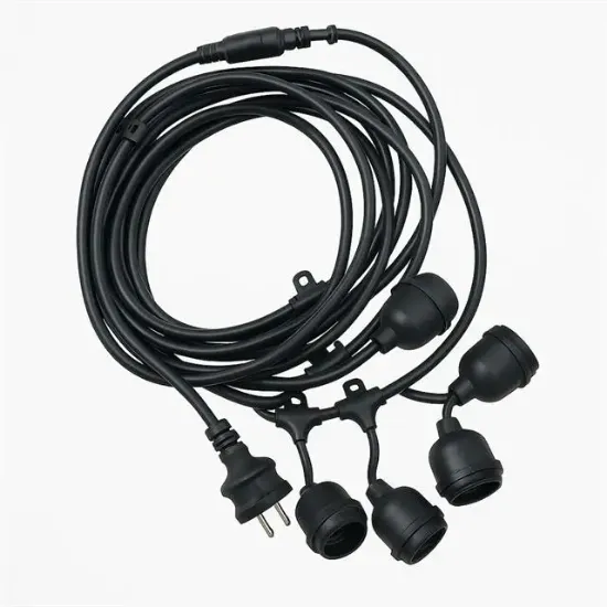 Ledx KB00001 5'li E27 Duy Sıralı 5 Metre Lamba Kablosu (5 Adet Duy İçerir) resmi