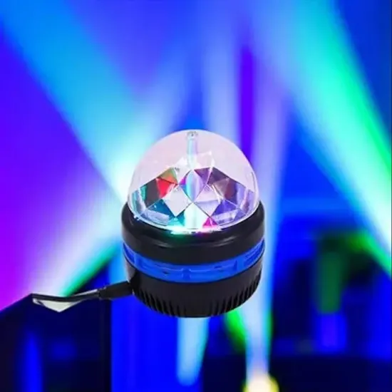 Ledx YQX-6888 Mini Usb'li 3 Watt Şarjlı Sihirli Rgb Led Disko Topu resmi