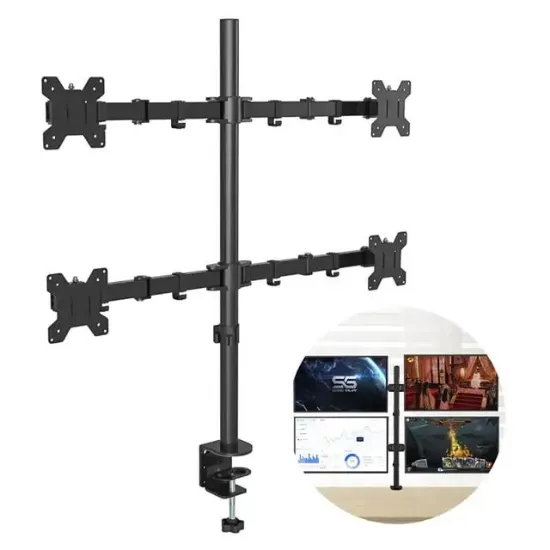 PowerMaster PM-054 13-27'' Dörtlü (Quad) Mekanik LCD-LED Gaming Monitör Tutucu Masa Stand Askı Aparatı resmi