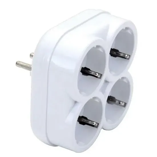 De-Pa 10004 Topraklı 16 Amper 250 Volt Beyaz 4'lü Çok Amaçlı Golyat Priz                             resmi