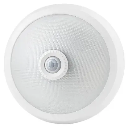 Ledx AL-S205 E27 Çift Duylu Hareket Sensörlü Beyaz Cam Tavan Armatür 300x300x90mm resmi