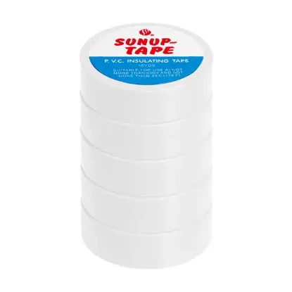 Sunup SN-27924 Beyaz 0.13x18mm İzole PVC Elektrik Yalıtım Bant (5'li Paket) resmi