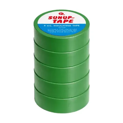 Sunup SN-27923 Yeşil 0.13x18mm İzole PVC Elektrik Yalıtım Bant (5'li Paket) resmi