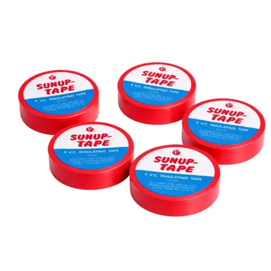 Sunup SN-27920 Kırmızı 0.13x18mm İzole PVC Elektrik Yalıtım Bant (5'li Paket) resmi