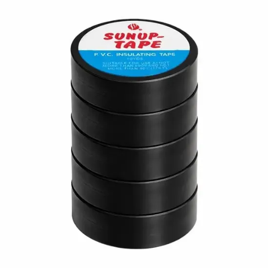 Sunup SN-27918 Siyah 0.13x18mm İzole PVC Elektrik Yalıtım Bant (5'li Paket) resmi