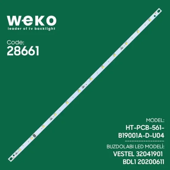 Weko BDL1 Vestel Uyumlu Buzdolabı İç Aydınlatma LED Kartı 12 Çipli Yüksek Verimli resmi