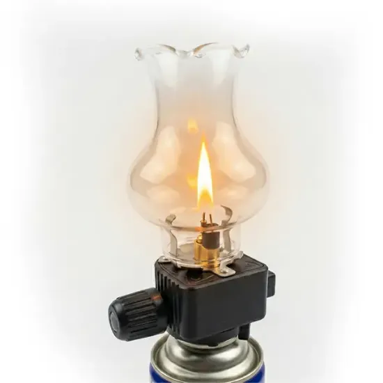 PowerMaster PM-28778 Cam Fanuslu Gaz Kartuş Uyumlu Nostaljik Kamp Lambası resmi