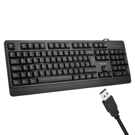 Philips SPK6247B USB 1.2 Metre Kablolu Klasik Siyah Numpadli Türkçe Q Klavye resmi