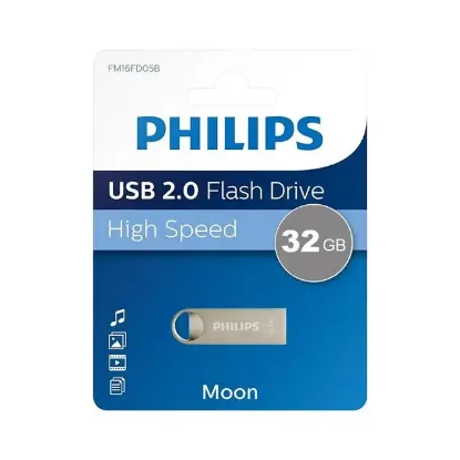 Philips FM32FD160B/00 32GB Moon Klasik Gümüş USB 2.0 Metal Flash Bellek resmi