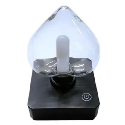 Ledx YQX-ANL95-B03 Amber Renkli Alev Efektli Dokunmatik Masa Lambası 800mAh Şarjlı (Şeffaf Kalpli) resmi