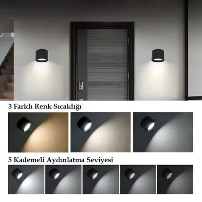 Ledx AL-SK-BD80A Çift Yönlü Kumandalı Duvar Aplik Çalışma Lambası 3000K-4000K-6500K resmi