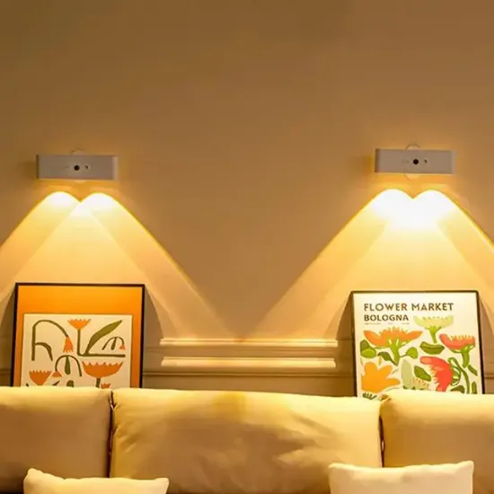 Ledx SK-BD188F Çift Yönlü Hareket Sensörlü Dekoratif Şarjlı Duvar Aplik 2 Mercekli 15 Smd Ledli 3000K-4000K-6500K resmi