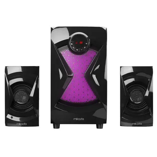 Mikado MD-370BT 38W Siyah BT/AUX/USB/FM/LED Işıklı Multimedia Speaker 2+1 Ses Sistemi resmi