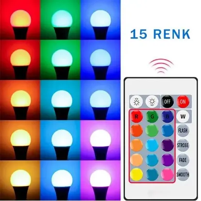 Ledx AL-LL9RGB 9 Watt Kumandalı 800 Lumen RGB Işık E27 Led Ampul resmi