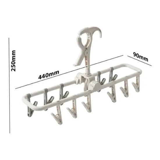 Sunup SN-29191 Çok Amaçlı 12 Mandallı Çamaşır Çorap Taşınabilir Kurutmalık resmi