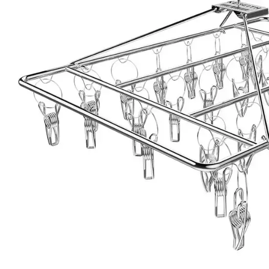 Sunup SN-29188 Metal Çorap Askısı 30 Mandallı Paslanmaz Çelik İç Çamaşırı Kurutma Askılığı resmi