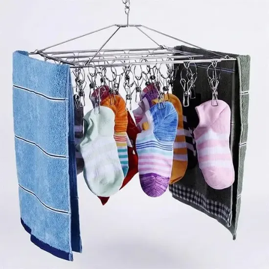 Sunup SN-29188 Metal Çorap Askısı 30 Mandallı Paslanmaz Çelik İç Çamaşırı Kurutma Askılığı resmi