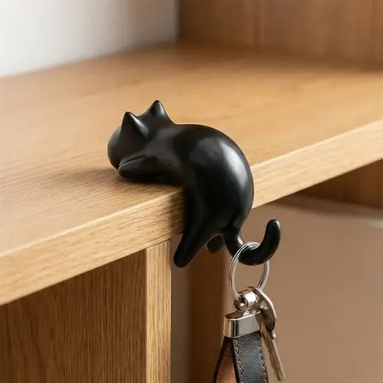 Sunup SN-29184 Kedi Figürlü Yapışkanlı Köşe Askılık resmi