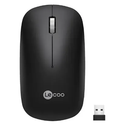 Lenovo Lecoo WS214 2.4GHz Kablosuz 1200DPI Siyah Optik Mouse resmi