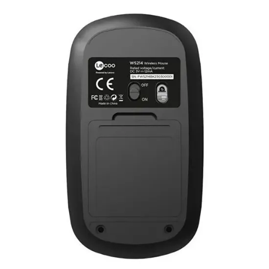 Lenovo Lecoo WS214 2.4GHz Kablosuz 1200DPI Siyah Optik Mouse resmi