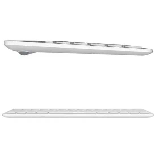 Lenovo Lecoo BK100 Bluetooth V3.0 Çoklu Cihaz Uyumlu Şarj Edilebilir Kablosuz Beyaz Türkçe Q Klavye resmi