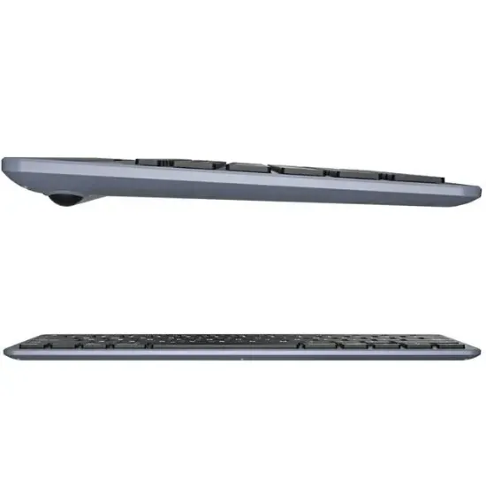 Lenovo Lecoo BK100 Bluetooth V3.0 Çoklu Cihaz Uyumlu Şarj Edilebilir Kablosuz Gri Türkçe Q Klavye resmi