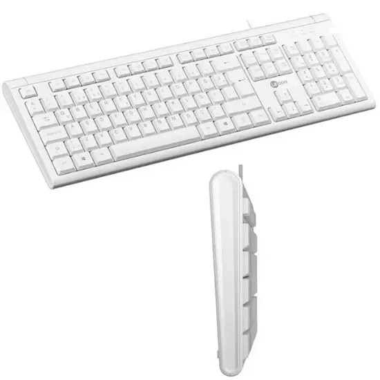 Lenovo Lecoo KB101 USB Kablolu Beyaz TÜRKÇE Q Klavye  resmi