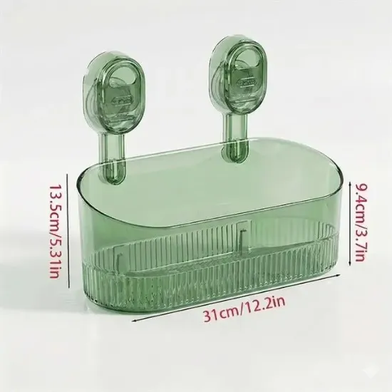 Sunup SN-29266 Vantuzlu Şeffaf Banyo Mutfak Rafı Organizer resmi