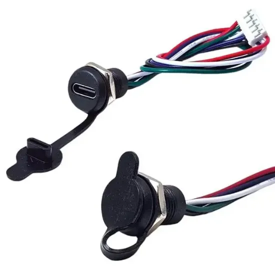 Intercom IC-266T-2 Pano Tip TYPE-C Şase Dişi 5Pin Soketli Şarj Ve Data Bağlantı Modülü Su Geçirmez resmi