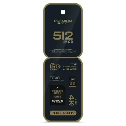 Powerway Premium 512 GB 150MB/S Ultra Hızlı 4K Destekli SDXC Hafıza Kartı resmi