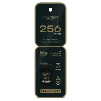 Powerway Premium 256 GB 90MB/S Ultra Hızlı 4K Destekli SDXC Hafıza Kartı resmi