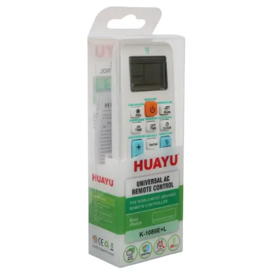 Huayu K-1089E+L Üniversal Akıllı Klima Kumandası LED Işıklı ve Geniş Uyumluluk resmi